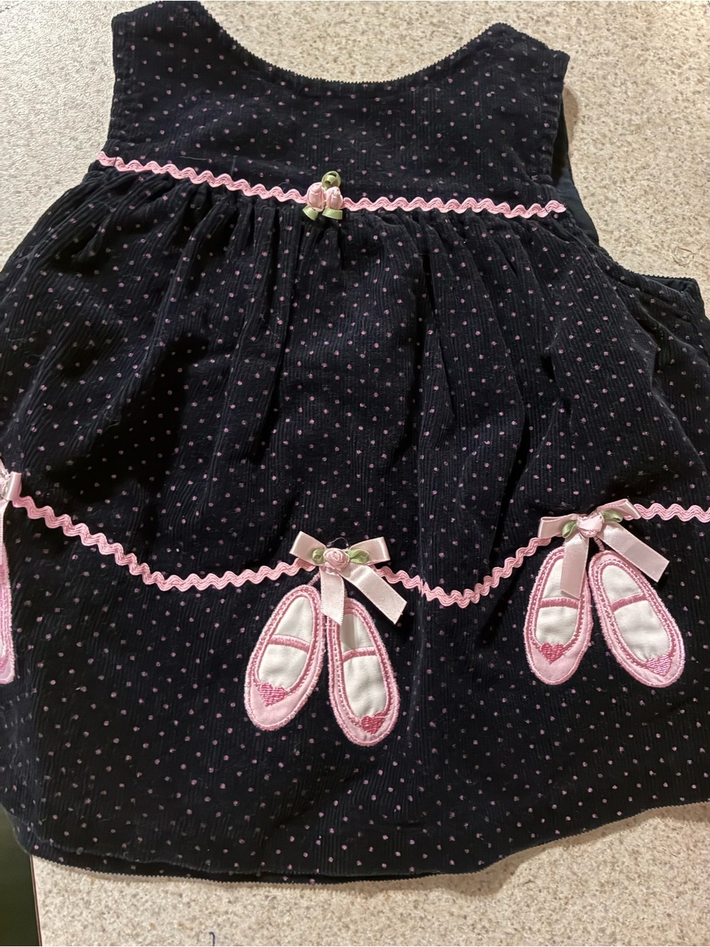 Rare, too! Brand Jumper dress 100% cotton corduroy ballet slippers 6 months